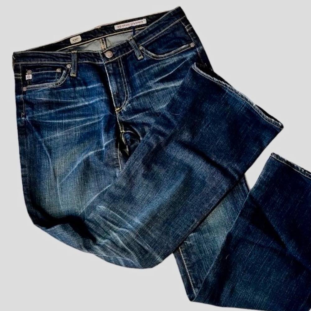 Women’s AG  Blue Denim Jeans with Signature Pocket Stitching
